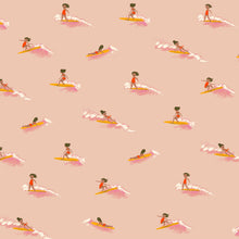 Load image into Gallery viewer, Malibu, Tiny Surfers in Peach, Windham Fabrics, per half-yard