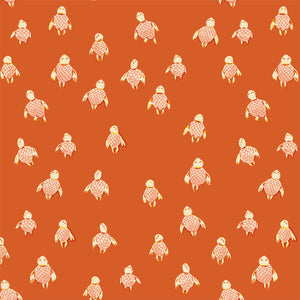 Malibu, Sea Turtles in Orange, Windham Fabrics, per half-yard