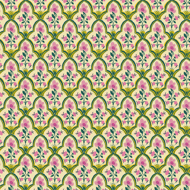 Malibu, Wood Block Lawn in Pink, Windham Fabrics, per half-yard
