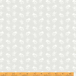 Crystal, Boutonnieres in White on White by Whistler Studios for Windham Fabrics, per half-yard