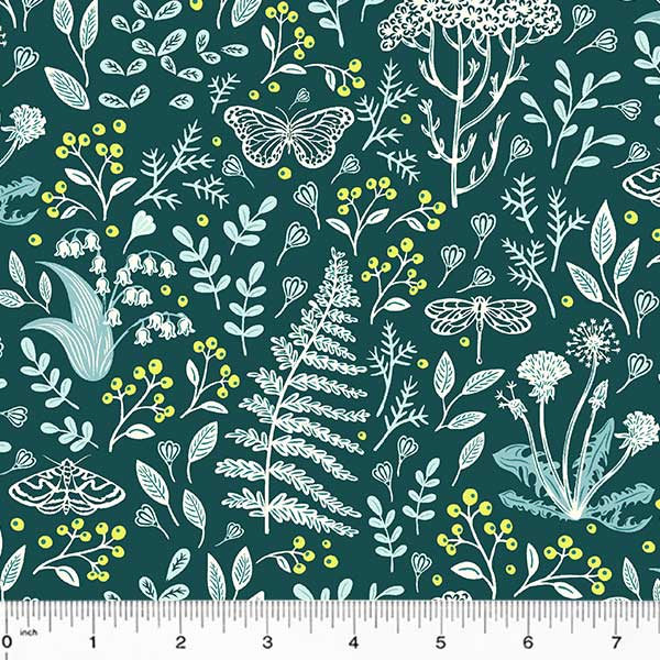 Summer School, Wildwood in Midnight, per half-yard