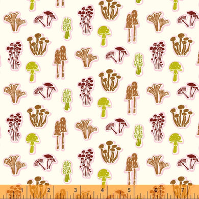 Summer School, Mushrooms in Ivory, per half-yard