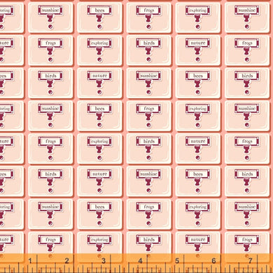 Summer School, Card catalog in Peach, per half-yard