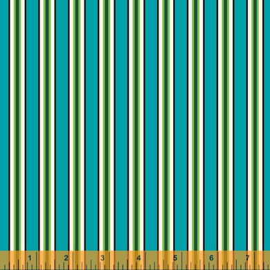 Five and Ten by Denyse Schmidt, Candy Stripe in Cyan, per half-yard