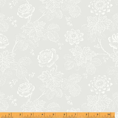 Crystal, Stippled Floral in White on White by Whistler Studios for Windham Fabrics, per half-yard