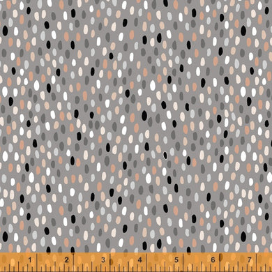 Mod Cats, Mod Dots in Grey, per half-yard