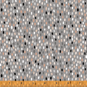 Mod Cats, Mod Dots in Grey, per half-yard