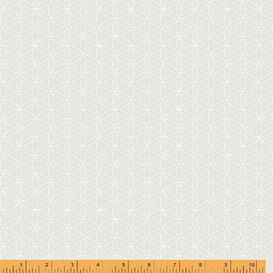 Crystal, Flower Of Life in White on White by Whistler Studios for Windham Fabrics, per half-yard