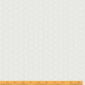 Crystal, Flower Of Life in White on White by Whistler Studios for Windham Fabrics, per half-yard