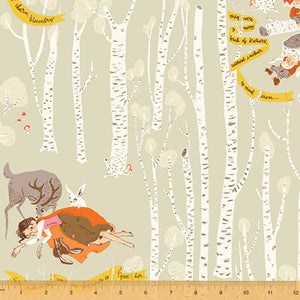 Far Far Away 3, Snow White in Grey, by Heather Ross for Windham Fabrics, per half-yard