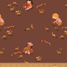 Load image into Gallery viewer, Far Far Away 3, Play Horses in Cocoa, by Heather Ross for Windham Fabrics, per half-yard