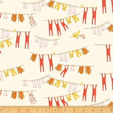 Far Far Away 3, Laundry in Cream, by Heather Ross for Windham Fabrics, per half-yard