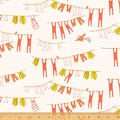 Far Far Away 3, Laundry in Ivory, by Heather Ross for Windham Fabrics, per half-yard