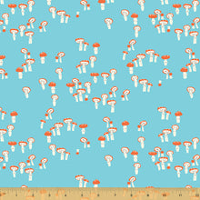 Load image into Gallery viewer, Far Far Away 3, Mushrooms in Blue, by Heather Ross for Windham Fabrics, per half-yard