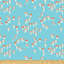 Load image into Gallery viewer, Far Far Away 3, Mushrooms in Blue, by Heather Ross for Windham Fabrics, per half-yard