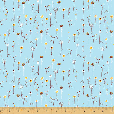 Far Far Away 3, Wildflowers in Light Blue, by Heather Ross for Windham Fabrics, 22