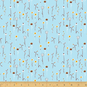 Far Far Away 3, Wildflowers in Light Blue, by Heather Ross for Windham Fabrics, per half-yard