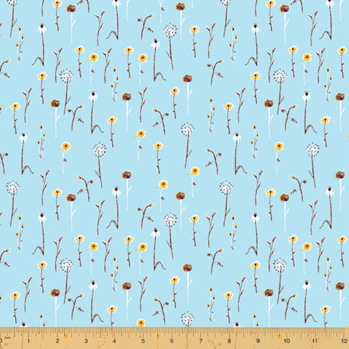 Far Far Away 3, Wildflowers in Light Blue, by Heather Ross for Windham Fabrics, 22