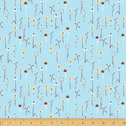 Far Far Away 3, Wildflowers in Light Blue, by Heather Ross for Windham Fabrics, per half-yard