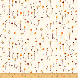 Far Far Away 3, Wildflowers in Cream, by Heather Ross for Windham Fabrics, per half-yard