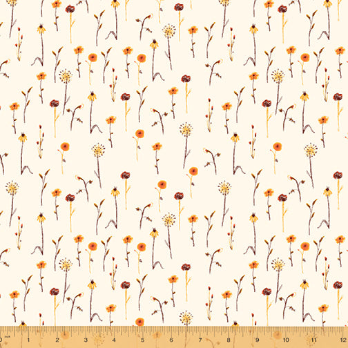 Far Far Away 3, Wildflowers in Cream, by Heather Ross for Windham Fabrics, per half-yard