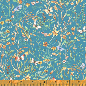 Farm Meadow, Meadow in Robins Egg, per half-yard