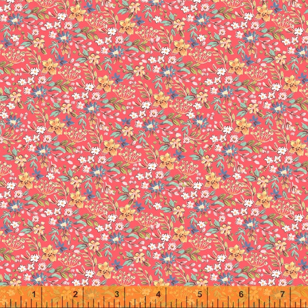 *Closeout Sale* Farm Meadow, Tiny Florals in Red, per half-yard