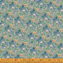 Load image into Gallery viewer, Farm Meadow, Tiny Florals in Mint, per half-yard