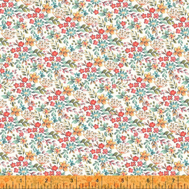 *Closeout Sale* Farm Meadow, Tiny Florals in Ivory, per half-yard