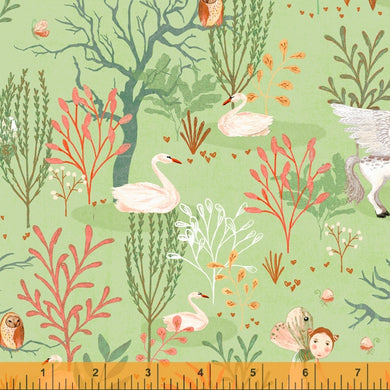 Forest Fairies, Fairy Forest in Sage, per half-yard