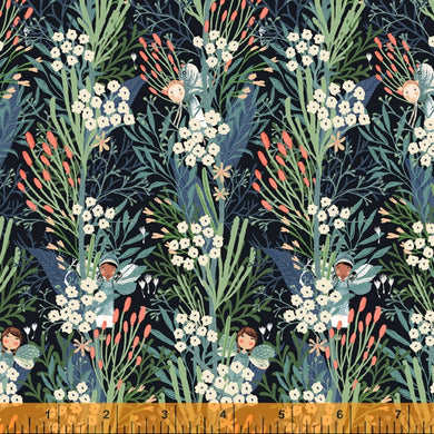 Forest Fairies, Wanderlust in Midnight, per half-yard