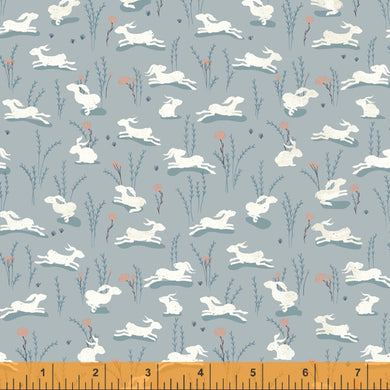 Forest Fairies, Hares in Grey, per half-yard