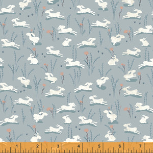 Forest Fairies, Hares in Grey, per half-yard