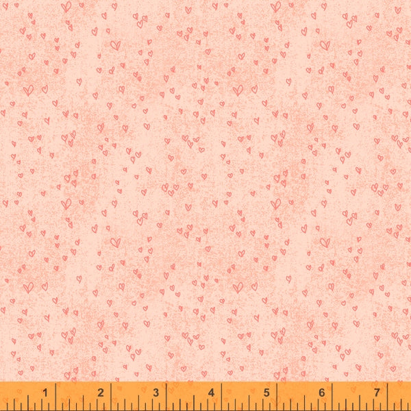 Forest Fairies, Tiny hearts in Peach, per half-yard