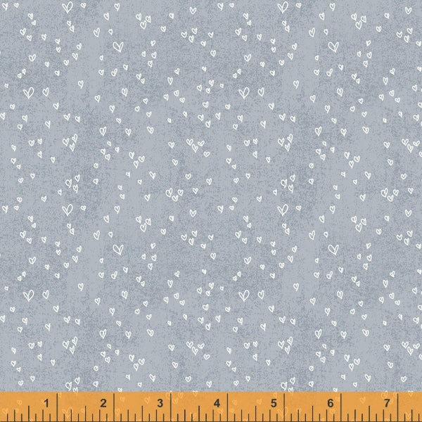 Forest Fairies, Tiny hearts in Grey, per half-yard