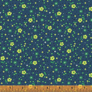 Darling by Denyse Schmidt, Dotty Daisy in Navy, per half-yard