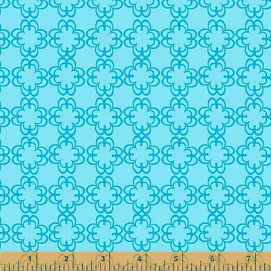 Darling by Denyse Schmidt, Floral Grid in Blue, per half-yard
