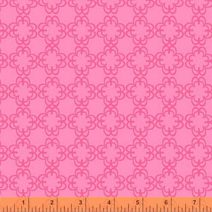 Darling by Denyse Schmidt, Floral Grid in Pink, per half-yard