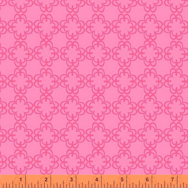 Darling by Denyse Schmidt, Floral Grid in Pink, per half-yard