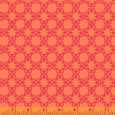 Darling by Denyse Schmidt, Floral Grid in Orange, per half-yard