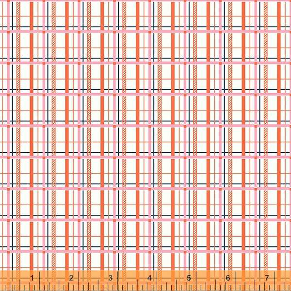 Darling by Denyse Schmidt, Sparse Plaid in Orange, per half-yard
