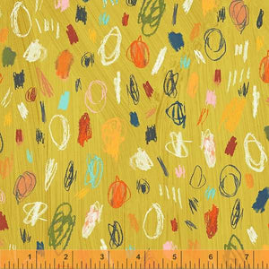 Happy by Carrie Bloomston, Artist in Mustard, per half-yard