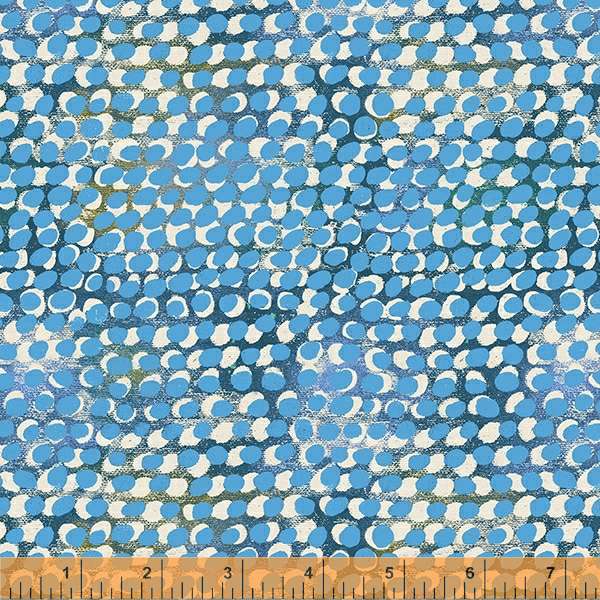 Happy by Carrie Bloomston, Layered Dot in Indigo, per half-yard