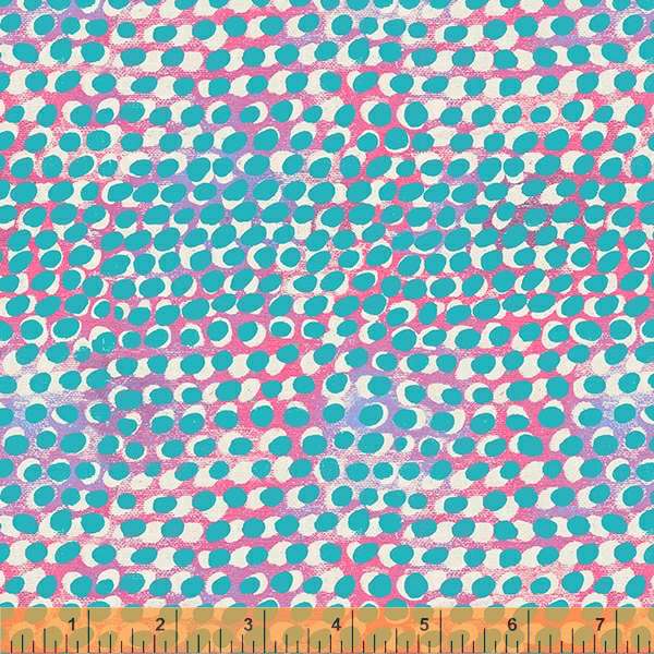 Happy by Carrie Bloomston, Layered Dot in Hot Pink, per half-yard