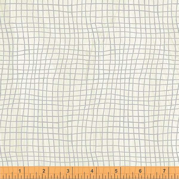 Happy by Carrie Bloomston, Windowpane in Paper, per half-yard