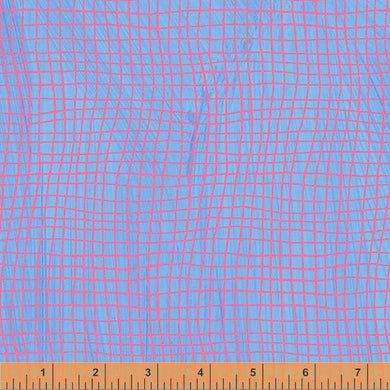 Happy by Carrie Bloomston, Windowpane in Cornflower, per half-yard
