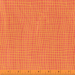 Happy by Carrie Bloomston, Windowpane in Watermelon, per half-yard