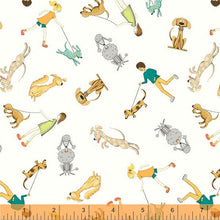 Load image into Gallery viewer, Be My Neighbor by Terri Degenkolb, Dog Walkers in Ivory, per half-yard