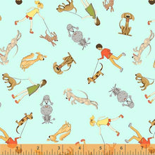 Load image into Gallery viewer, Be My Neighbor by Terri Degenkolb, Dog Walkers in Mint, per half-yard