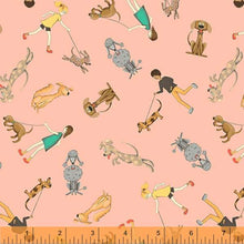 Load image into Gallery viewer, Be My Neighbor by Terri Degenkolb, Dog Walkers in Blush, per half-yard